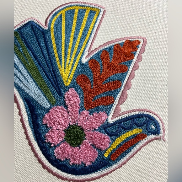 Framed Textile Embroidered Wall Art 12x15 Latin Folk Art Inspired - Picture 3 of 7